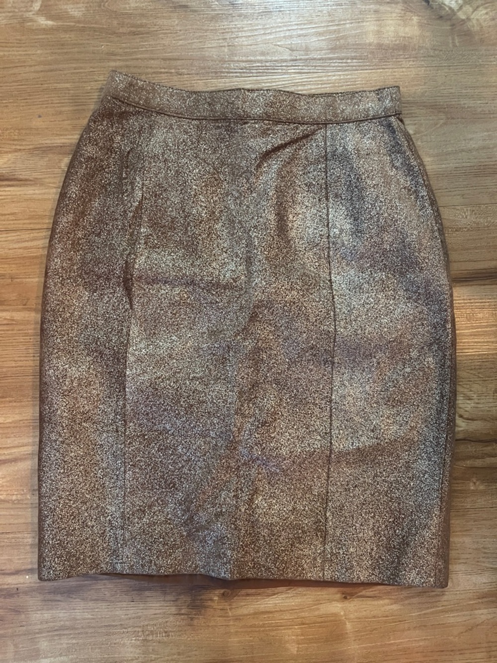 Jacqueline Ferrar Shimmering Bronze Pencil Skirt
